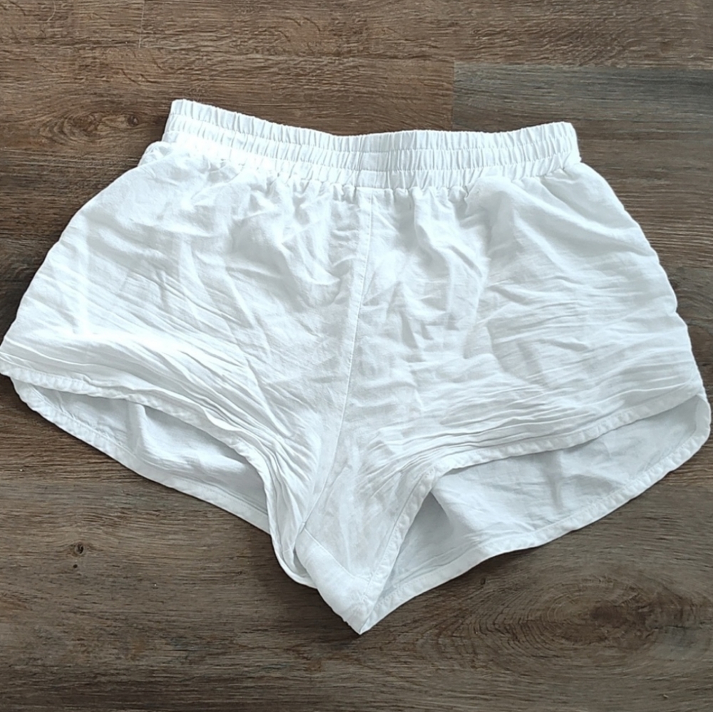 Basic white beach shorts